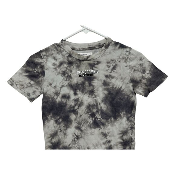 Abercrombie & Fitch Kids Boys Size 7/8 Tie-Dye T-Shirt Grey Black Short Sleeve - Picture 8 of 16